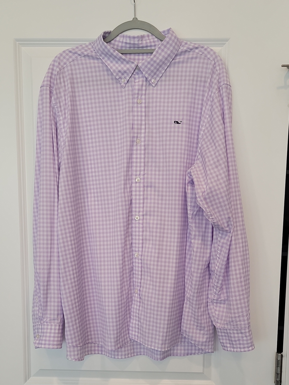 Vineyard Vines Men's Gingham Performance Button Down Shirt Lavender Sky XXL NWOT